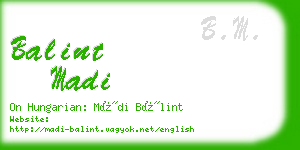 balint madi business card